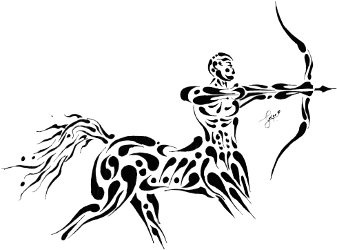 Zodiac Tattoos Png Transparent Images - Tribal Tattoos Sagittarius Designs - Free Transparent PNG Clipart Images Download. - Tattoo Transparent PNG Free Download