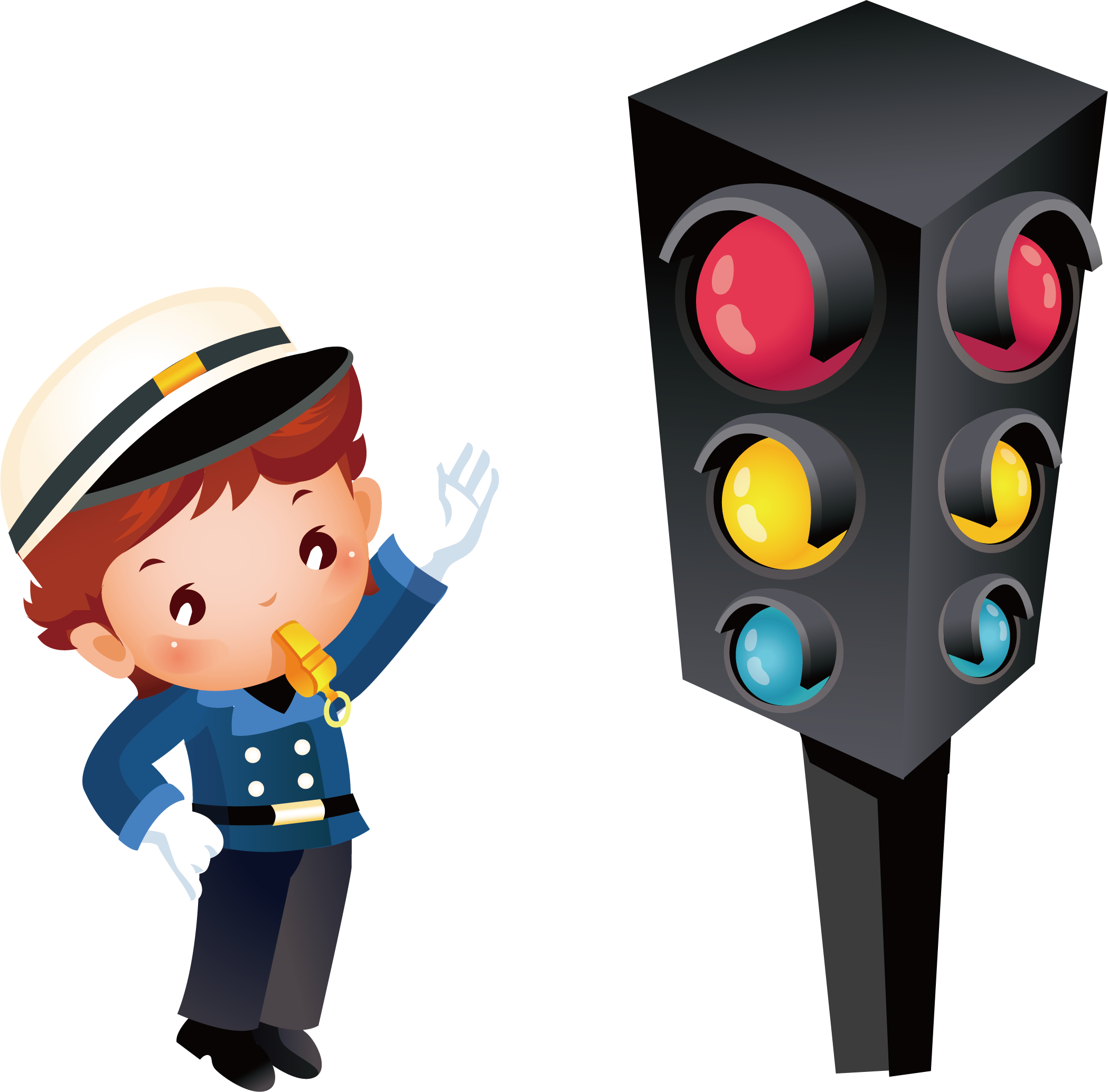Clip Art Black And White Traffic Burglar Transprent - Police And Traffic Light Cartoon Transparent PNG - 2098x2067 - Free Download on - Technology Transparent PNG Free Download