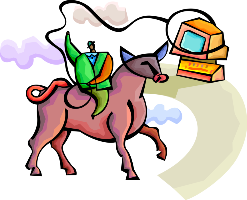 Vector Illustration Of Businessman On Wall Street Bull - Cartoon Transparent PNG - 864x700 - Free Download on - Technology Transparent PNG Free Download
