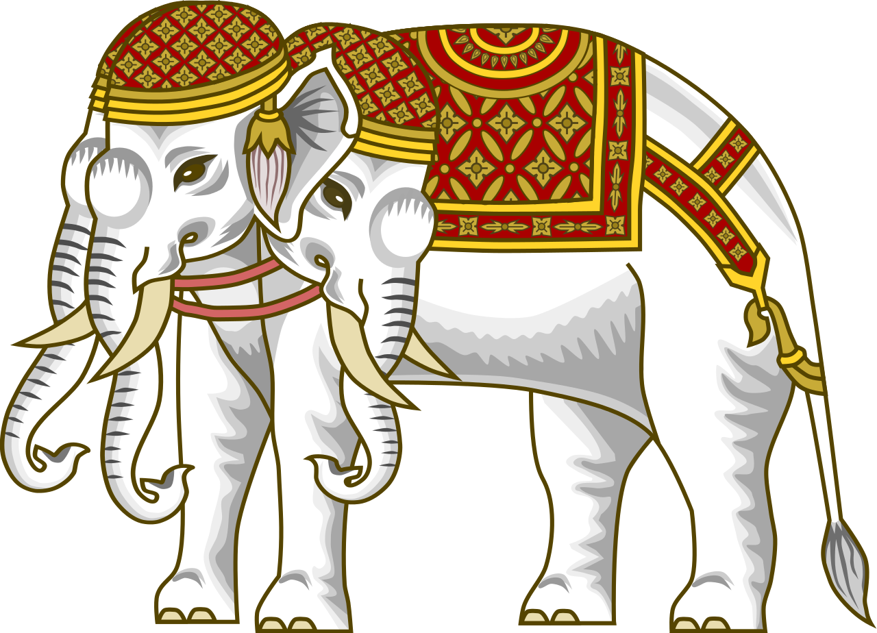 The Airavata , Vehicle Of The Hindu God Indra, Depicted - White Elephant Six Tusks - Free Transparent PNG Clipart Images Download. - Vehicles Transparent PNG Free Download