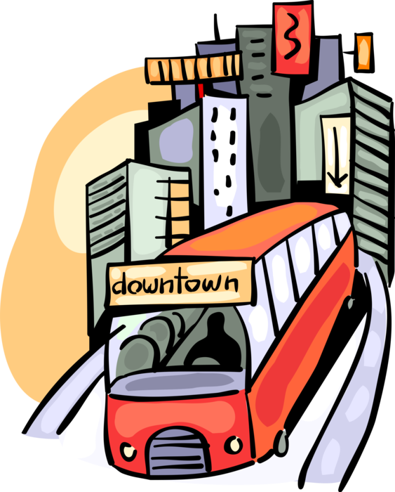 Vector Illustration Of Public Urban Transportation - Vector Illustration Of Public Urban Transportation - Free Transparent PNG Clipart Images Download. - Vehicles Transparent PNG Free Download