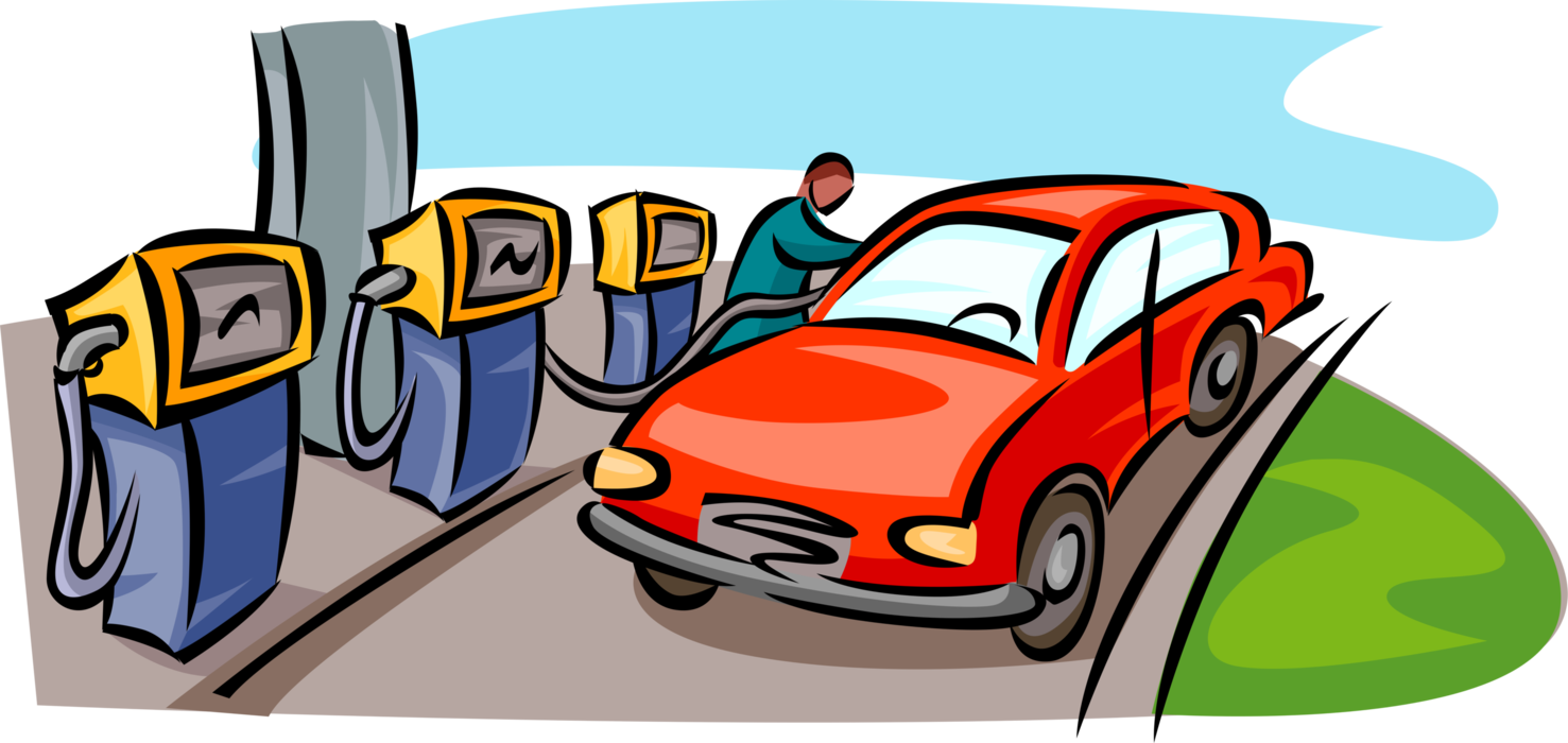 Vector Illustration Of Service Station Gasoline Petrol - City Car - Free Transparent PNG Clipart Images Download. - Vehicles Transparent PNG Free Download