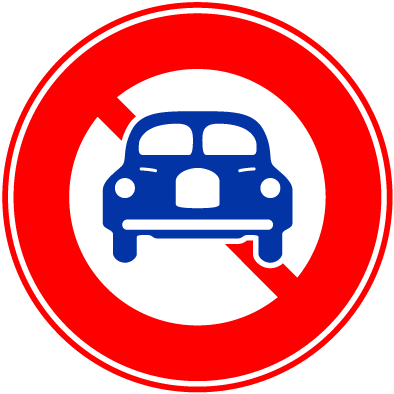 Road Closed To Vehicles Other Than 2-wheel Vehicles - Panneau Limitation Vitesse 70 - Free Transparent PNG Clipart Images Download. - Vehicles Transparent PNG Free Download