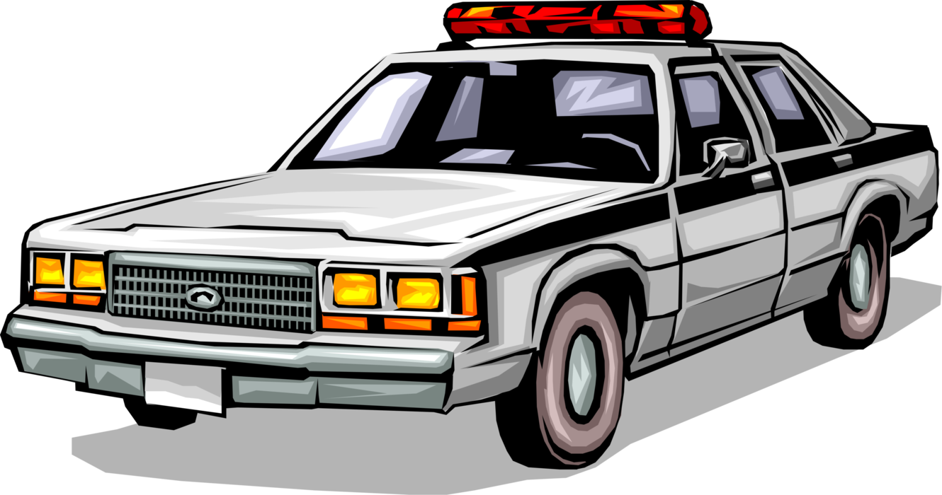 Vector Illustration Of Law Enforcement Police Car Cruiser - Police Car Clip Art - Free Transparent PNG Clipart Images Download. - Vehicles Transparent PNG Free Download