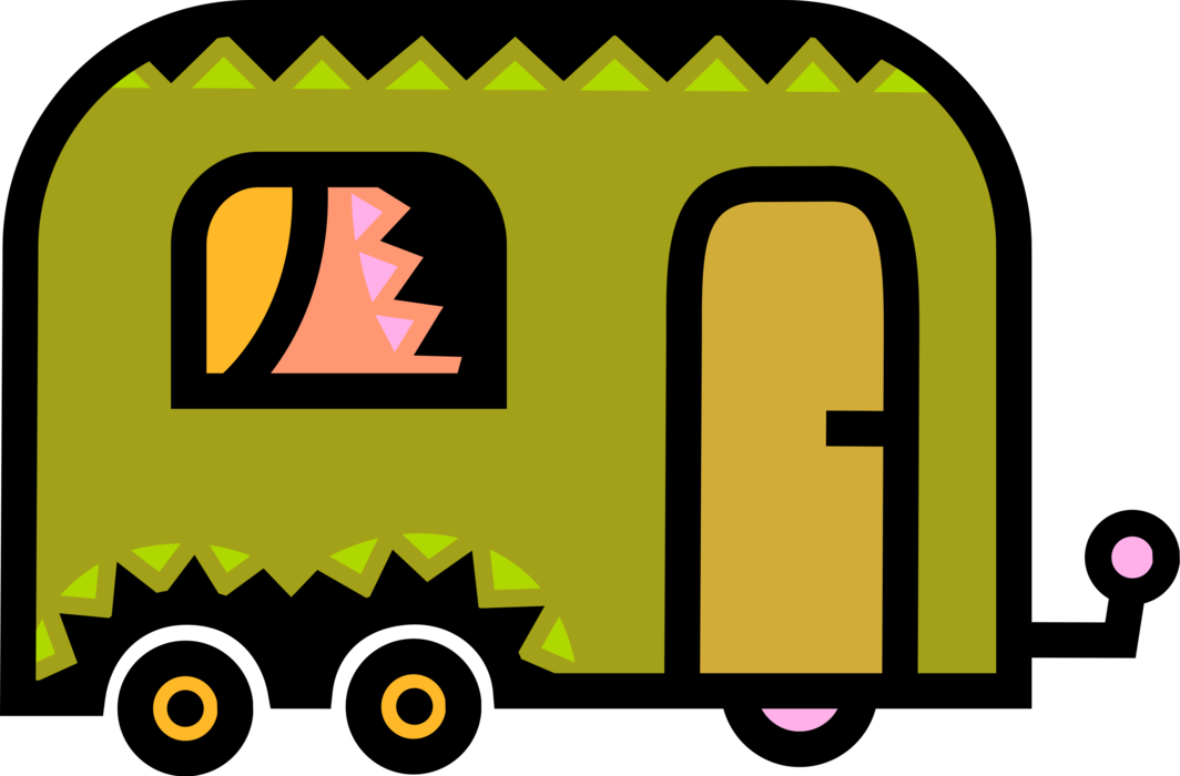Vector Illustration Of Recreational Vehicle Camping - Vector Illustration Of Recreational Vehicle Camping - Free Transparent PNG Clipart Images Download. - Vehicles Transparent PNG Free Download