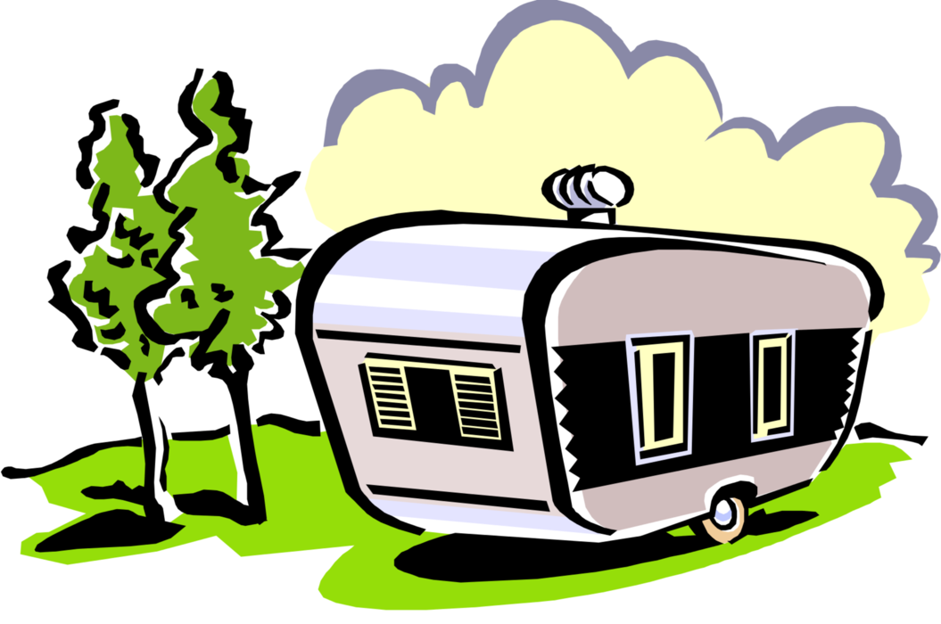Vector Illustration Of Recreational Vehicle Camping - Camper Clipart - Free Transparent PNG Clipart Images Download. - Vehicles Transparent PNG Free Download