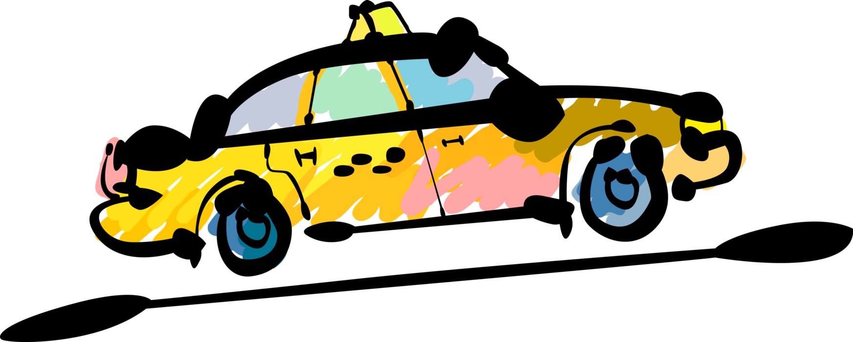 Vector Illustration Of Taxicab Taxi Or Cab Vehicle - Taxicab Transparent PNG - 1747x700 - Free Download on - Vehicles Transparent PNG Free Download
