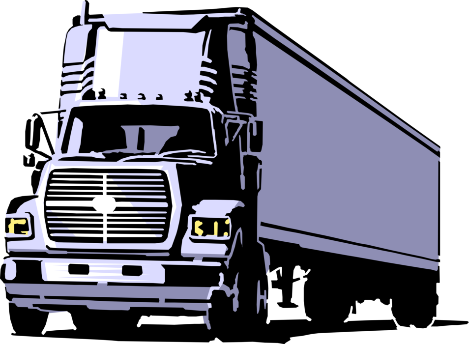 Vector Illustration Of Commercial Shipping And Delivery - Long Haul Truck Clipart Transparent PNG - 954x700 - Free Download on - Vehicles Transparent PNG Free Download