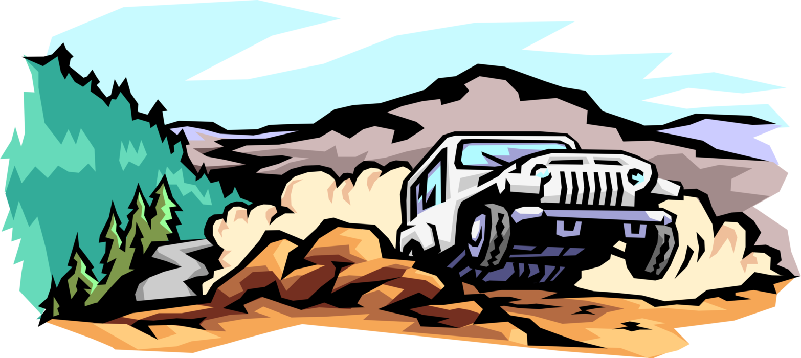 Vector Illustration Of Jeep Sports Utility Off-road - Vector Graphics Transparent PNG - 1566x700 - Free Download on - Vehicles Transparent PNG Free Download