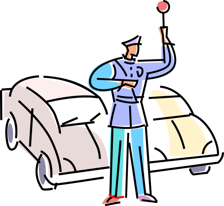 Vector Illustration Of Law Enforcement Traffic Cop - Vector Illustration Of Law Enforcement Traffic Cop - Free Transparent PNG Clipart Images Download. - Vehicles Transparent PNG Free Download