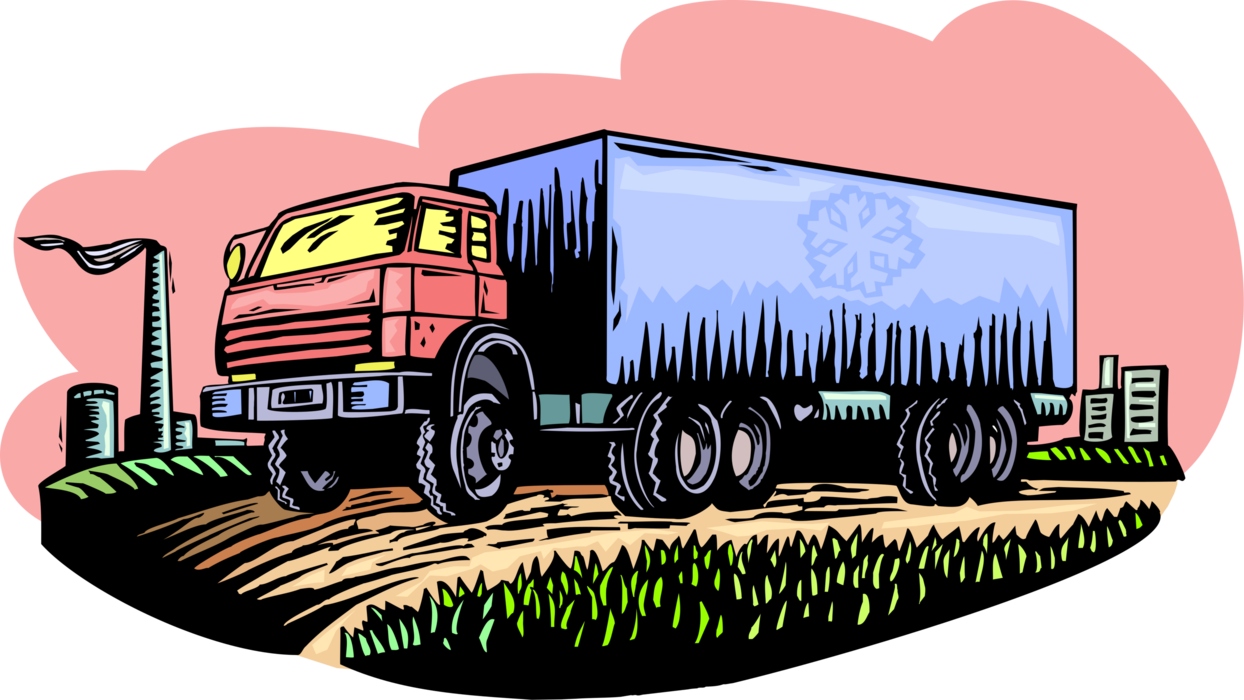 Vector Illustration Of Commercial Shipping And Delivery - Trailer Truck Transparent PNG - 1244x700 - Free Download on - Vehicles Transparent PNG Free Download