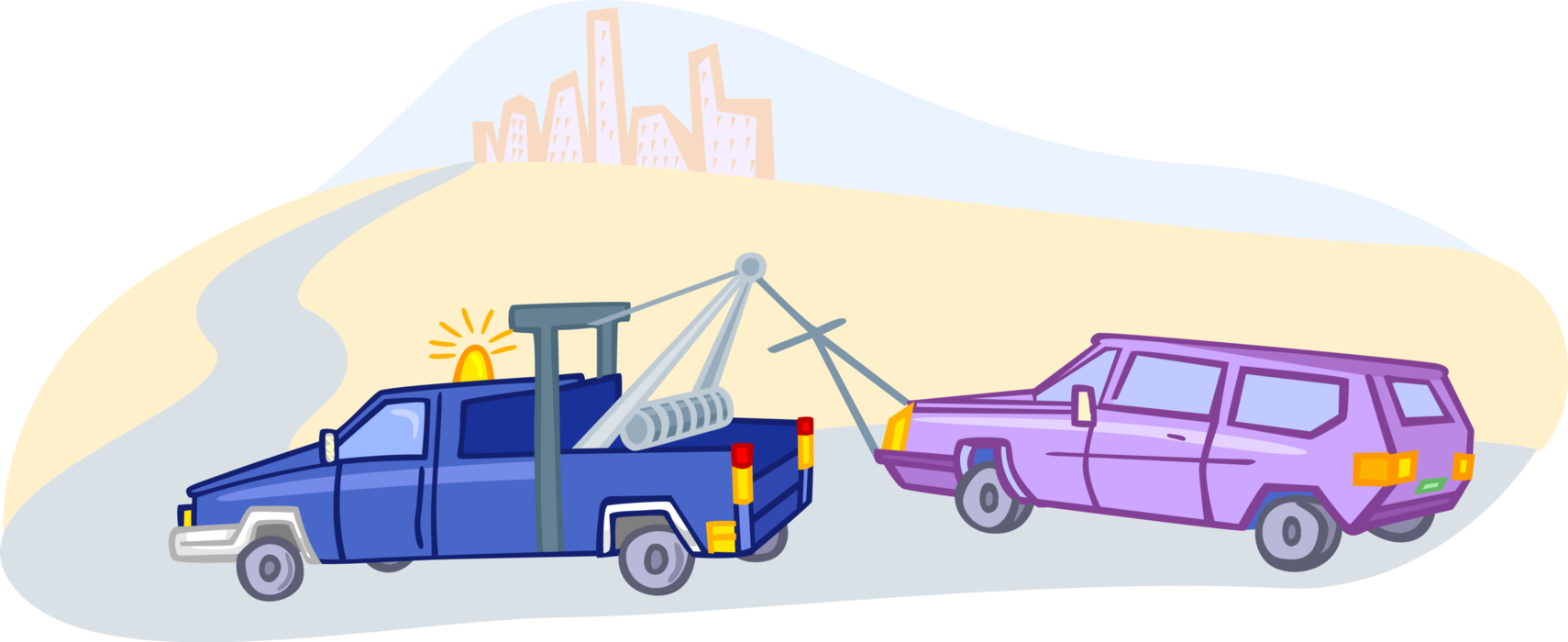 Vector Illustration Of Tow Truck Wrecker Recovery Vehicle Transparent PNG - 1710x700 - Free Download on - Vehicles Transparent PNG Free Download