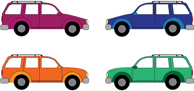 Cars Colorful Vehicles Road Transportation - Suv Clipart - Free Transparent PNG Clipart Images Download. - Vehicles Transparent PNG Free Download