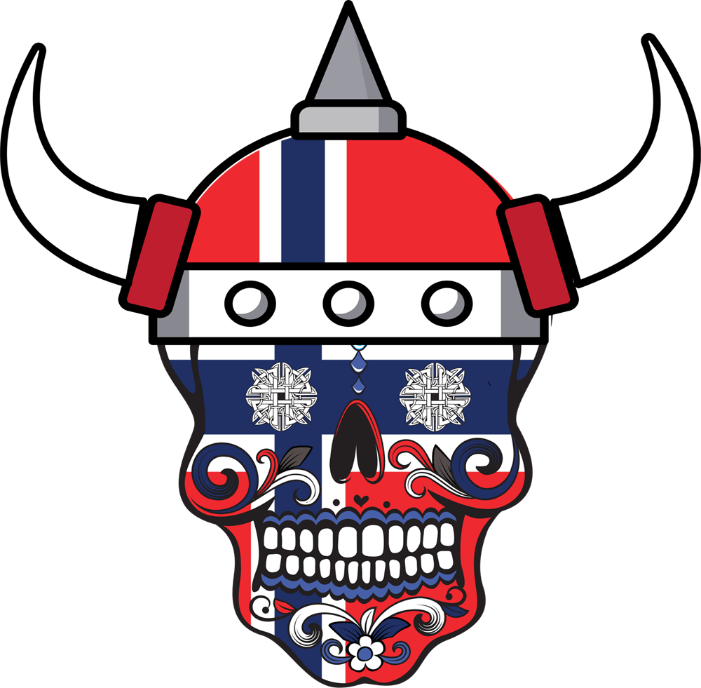 Melding The Flag Of Norway And A Sugar Skull, We Came - Flag - Free Transparent PNG Clipart Images Download. - Viking Transparent PNG Free Download