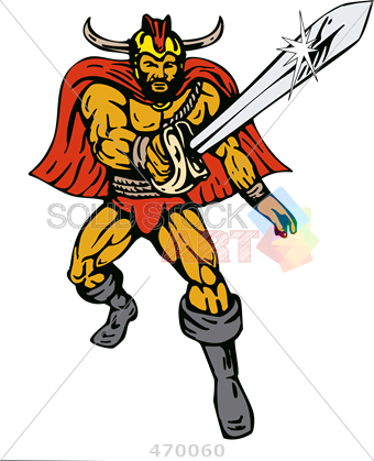 Stock Illustration Of Cartoon Drawing Of Viking Superhero - Sword Hero Cartoon - Free Transparent PNG Clipart Images Download. - Viking Transparent PNG Free Download