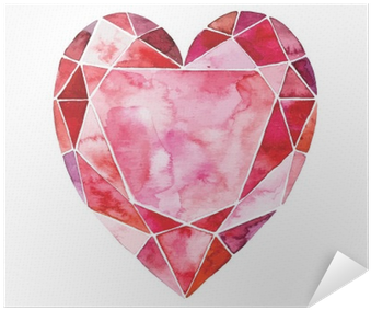 Watercolor Illustration Of Heart In The Form Of A Diamond - Watercolor Painting Transparent PNG - 400x400 - Free Download on - Wedding Transparent PNG Free Download