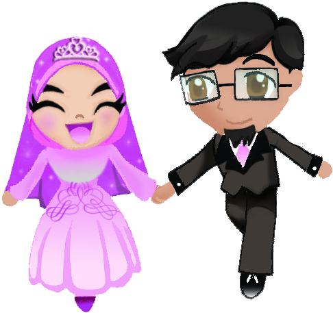 Wedding Couple 1 By Salcybercat - Muslim Wedding Cartoon Png - Free Transparent PNG Clipart Images Download. - Wedding Transparent PNG Free Download