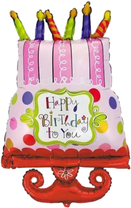 Happy Birthday Cake With Candles Foil Balloon - Amscan Happy Birthday Sweet Stuff Table Cover - Free Transparent PNG Clipart Images Download. - Wedding Transparent PNG Free Download