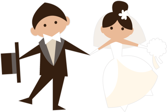 Animated Brides Grooms Wedding Party Stickers Messages - Cartoon Bride And Groom - Free Transparent PNG Clipart Images Download. - Wedding Transparent PNG Free Download