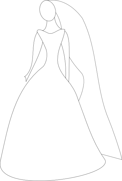 Free Vector Bride In Wedding Dress Clip Art - Bride Silhouette Clip Art - Free Transparent PNG Clipart Images Download. - Wedding Transparent PNG Free Download