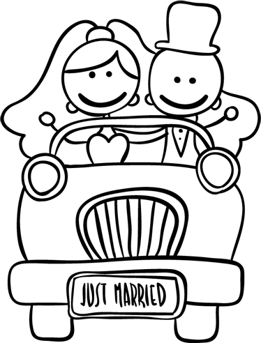 Ceramic Painting, Rock Painting, Bride Groom, Silhouettes, - Dibujos Novios Blanco Y Negro - Free Transparent PNG Clipart Images Download. - Wedding Transparent PNG Free Download