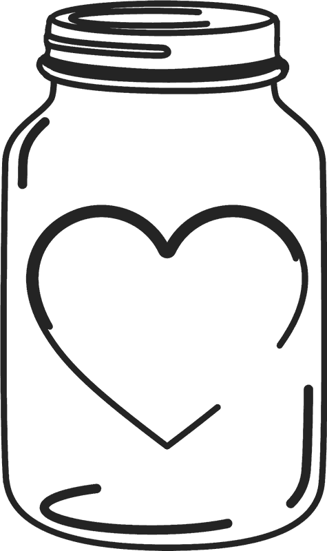 Mason Jar Rubber Stamp With Heart Mason Wedding - Clip Art Mason Jar - Free Transparent PNG Clipart Images Download. - Wedding Transparent PNG Free Download