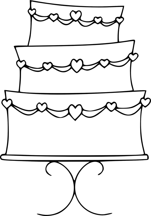 Cake Black And White Wedding Cake Clipart Black And - Wedding Cake Coloring Page - Free Transparent PNG Clipart Images Download. - Wedding Transparent PNG Free Download