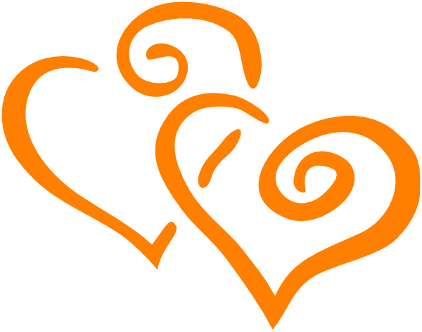 Orange Intertwined Hearts Clip Art - Wedding Anniversary Clip Art - Free Transparent PNG Clipart Images Download. - Wedding Transparent PNG Free Download