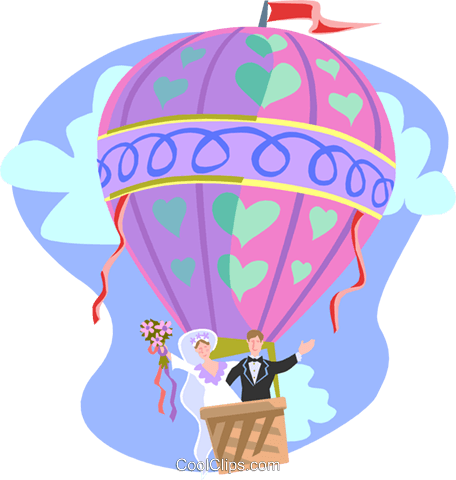 Hot Air Balloon Clipart Illustration - Wedded Couple In Hot Air Balloon Transparent PNG - 456x480 - Free Download on - Wedding Transparent PNG Free Download