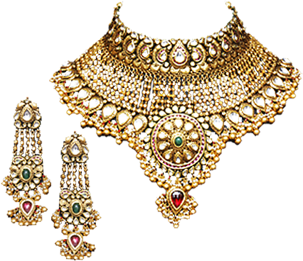 Antique Gold Bridal Jewellery - Gold Jewellery For Wedding Transparent PNG - 509x425 - Free Download on - Wedding Transparent PNG Free Download