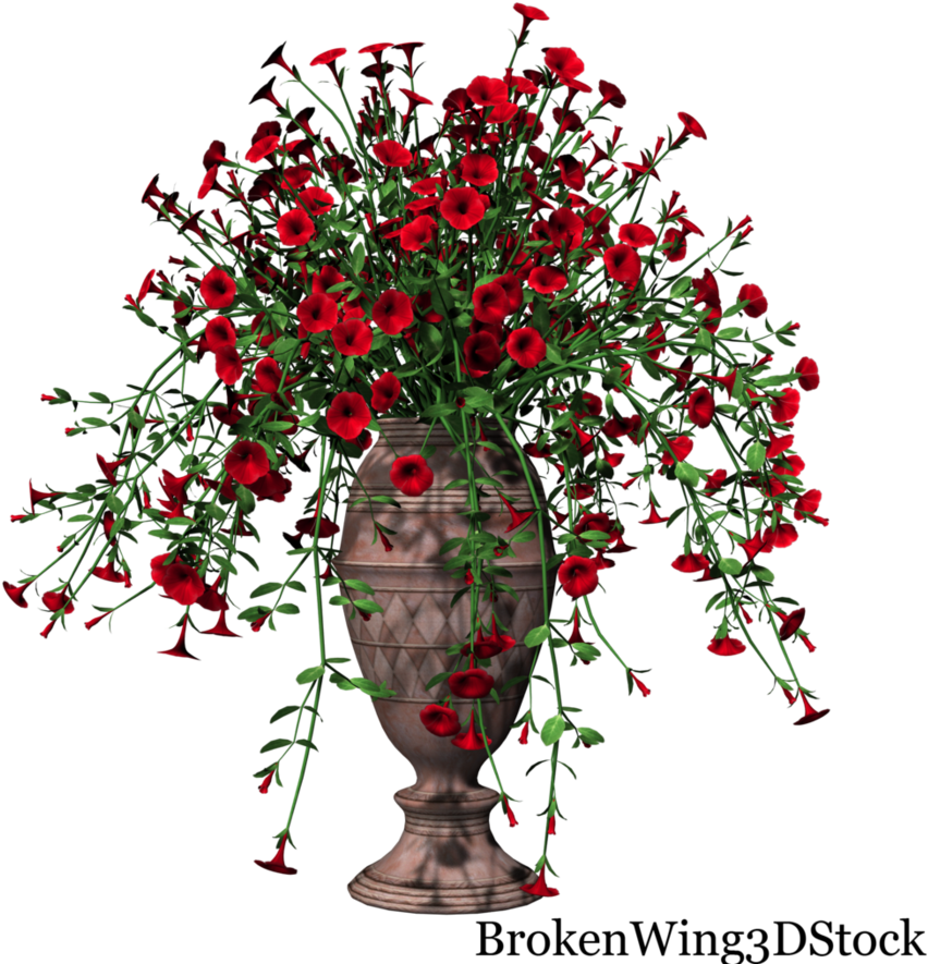 Potted Petunia-red01 By Brokenwing3dstock - Wedding Flowers In Vases Png - Free Transparent PNG Clipart Images Download. - Wedding Transparent PNG Free Download