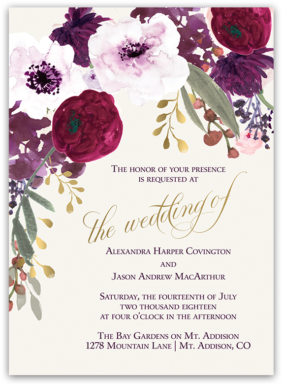 Purple Flower Wedding Invitations Floral Wedding Invitations - Png Wedding Flower Invitation Design Transparent PNG - 900x900 - Free Download on - Wedding Transparent PNG Free Download