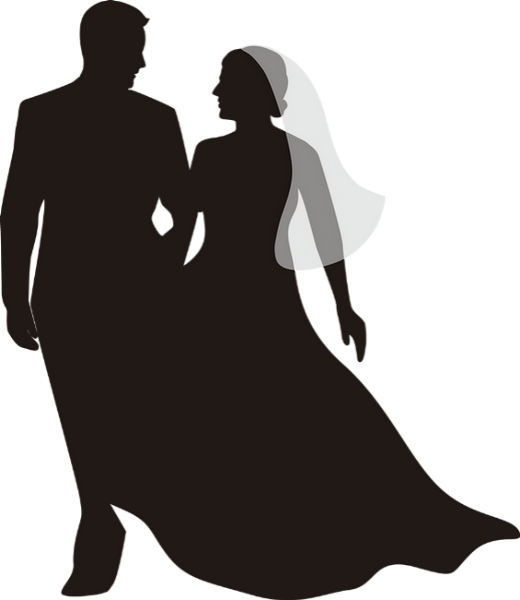 Mariage, Silhouette Png, Mariés, Couple - Png Silhouettes Of Wedding Ring Transparent PNG - 520x600 - Free Download on - Wedding Transparent PNG Free Download