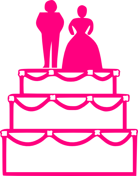 Pink Wedding Cake Clip Art At Clker - Wedding Cake Clip Art - Free Transparent PNG Clipart Images Download. - Wedding Transparent PNG Free Download