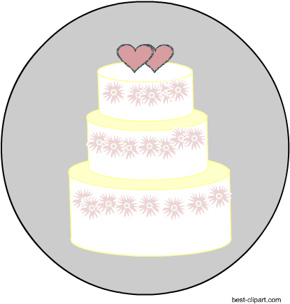Big Wedding Cake With Two Hearts, Free Png Clip Art - Wedding Cake - Free Transparent PNG Clipart Images Download. - Wedding Transparent PNG Free Download