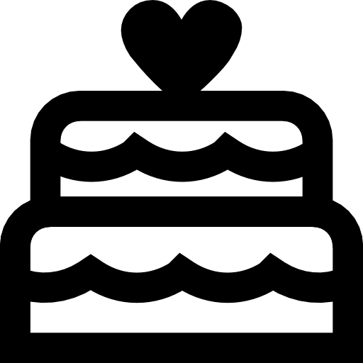 Wedding And Event Floral And Décor Services - Black And White Cake Symbol - Free Transparent PNG Clipart Images Download. - Wedding Transparent PNG Free Download