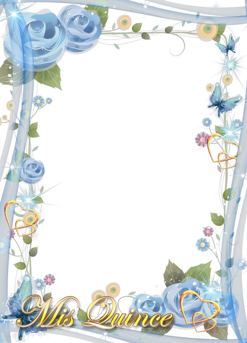Resultado De Imagen Para Recuadro Con Flores Azules - Wedding Frame Png Blue - Free Transparent PNG Clipart Images Download. - Wedding Transparent PNG Free Download