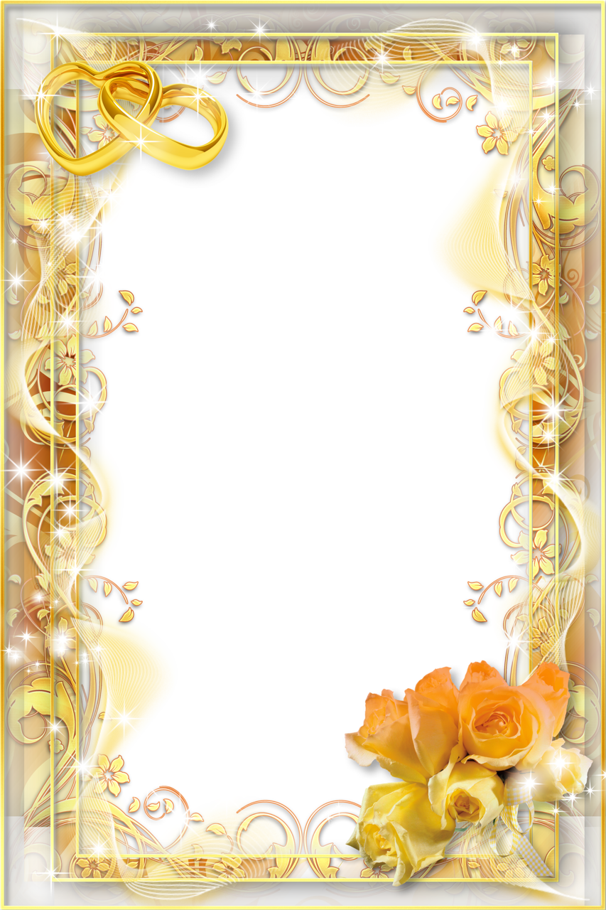 Yellow Wedding Png Photo Frame - Png Wedding Photo Frames - Free Transparent PNG Clipart Images Download. - Wedding Transparent PNG Free Download
