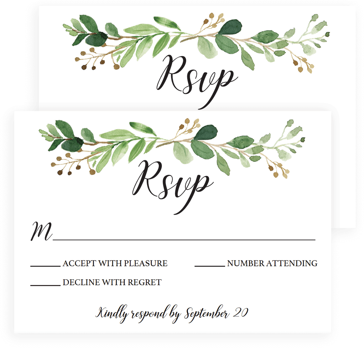 Free Printable Rsvp Wedding Cards - Grünes Blumenbrautparty Danken Ihnen Mitteilungskarte - Free Transparent PNG Clipart Images Download. - Wedding Transparent PNG Free Download