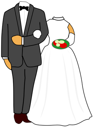 Illustration Of Headless Wedding Couple - Cartoon Bride And Groom - Free Transparent PNG Clipart Images Download. - Wedding Transparent PNG Free Download