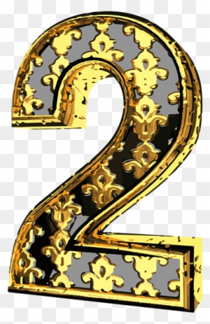 Elegant Vintage Number Two Png Clip Art Image Of Watercolor - Vintage Number Png - Free Transparent PNG Clipart Images Download. - Wedding Transparent PNG Free Download