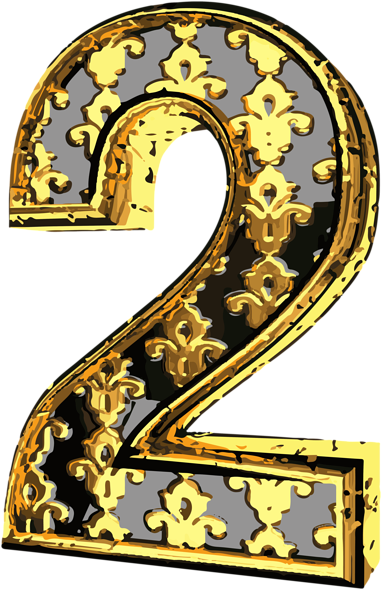 Elegant Vintage Number Two Png Clip Art Image Of Watercolor - Vintage Number Png - Free Transparent PNG Clipart Images Download. - Wedding Transparent PNG Free Download