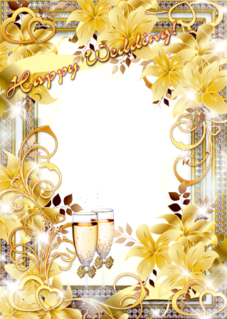 Photo Frame - Happy Wedding - Yellow Wedding Png Photo Frame Transparent PNG - 319x448 - Free Download on - Wedding Transparent PNG Free Download