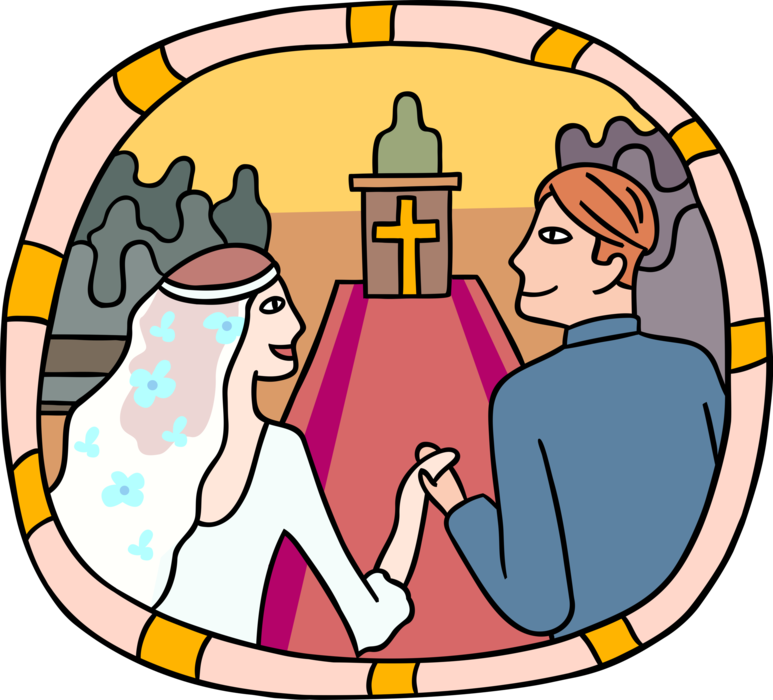 Vector Illustration Of Wedding Day Bride And Groom - Clip Art - Free Transparent PNG Clipart Images Download. - Wedding Transparent PNG Free Download