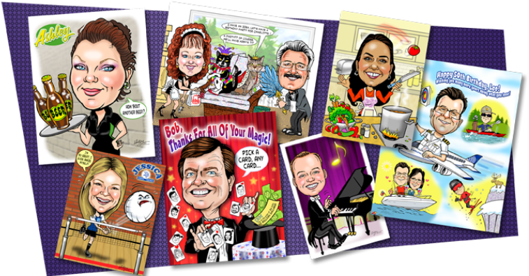 Caricatures Make Great Holiday Gifts, Birthday Gifts, - Banner Transparent PNG - 768x402 - Free Download on - Wedding Transparent PNG Free Download