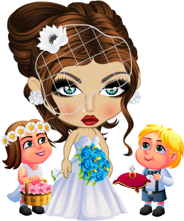 White Wedding Dress Sw2017, Flower Girl & Ring Boy - Doll - Free Transparent PNG Clipart Images Download. - Wedding Transparent PNG Free Download