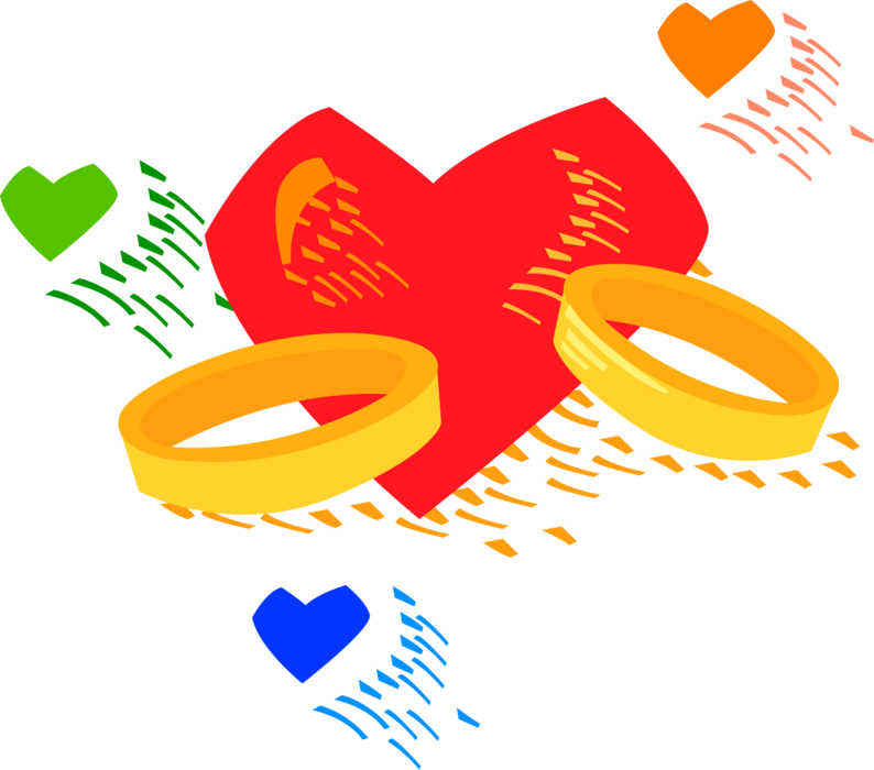Vector Illustration Of Matrimonial Wedding Band Rings - Anniversary - Free Transparent PNG Clipart Images Download. - Wedding Transparent PNG Free Download