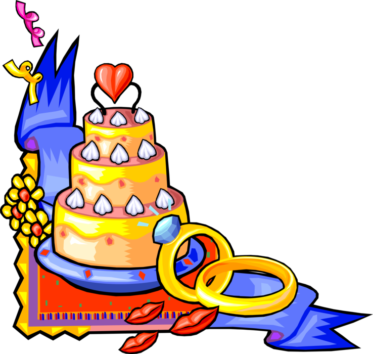 Vector Illustration Of Wedding Cake Traditional Cake - Vector Illustration Of Wedding Cake Traditional Cake - Free Transparent PNG Clipart Images Download. - Wedding Transparent PNG Free Download