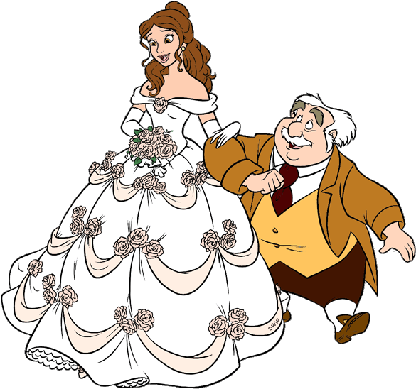 Belle And Her Father, Maurice On Belle's Wedding Day - Beauty And The Beast Maurice - Free Transparent PNG Clipart Images Download. - Wedding Transparent PNG Free Download