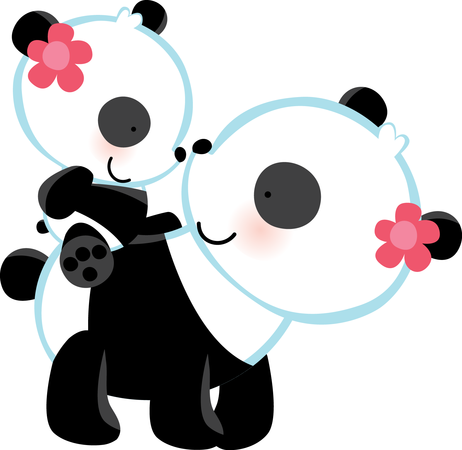 Panda Bear Love Wall Art Mural Decal For Baby Girl - Panda Wedding Invitations - Free Transparent PNG Clipart Images Download. - Wedding Transparent PNG Free Download